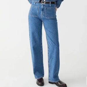 J. Crew Full-Length Slim Wide-Leg Jean in Joelle Wash Size 32